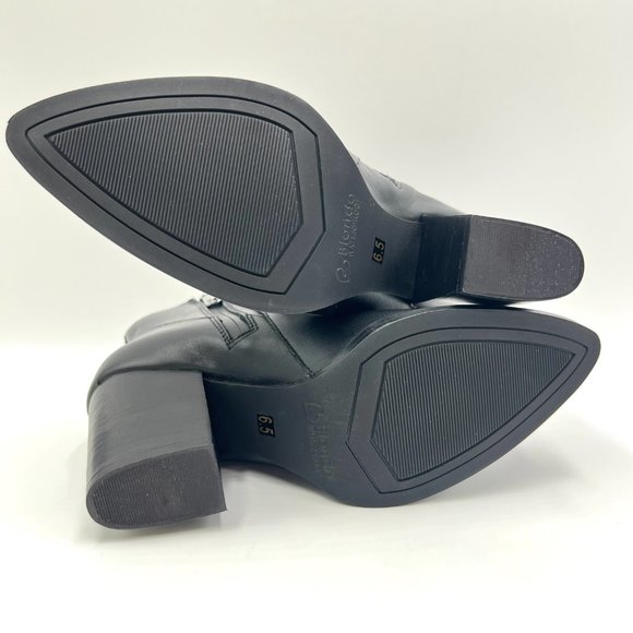 Blondo Womens Size 6.5 Black Leather Waterproof Block Heel Ankle Boots Shoes - Picture 9 of 12